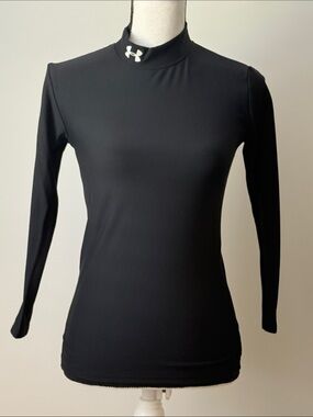 Under Armour Kids Black Long-Sleeve Mock Neck Cold Gear Performance Top